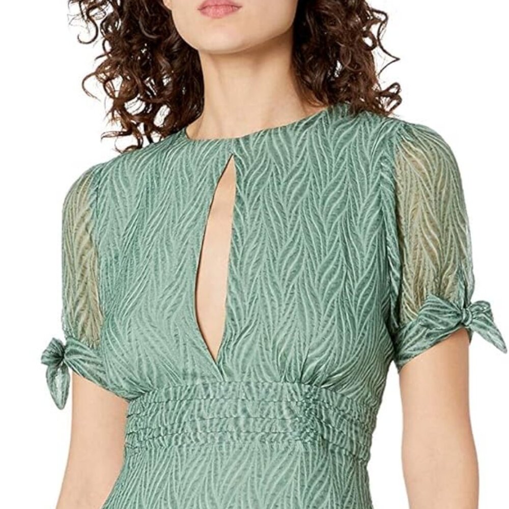 JOA Women's Tie Sleeve A-line Midi Dress Medium